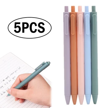 5 szt. Czarny Tusz 0,5 mm Żel Pen Cienka Punkt Czysty Kolor Żelowe Długopisy dla Sprawnego Pisania Studenckie Biurowe Szkolne Papiernicze Prezenty