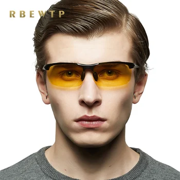 RBEWTP Aluminiowo-Magnezowe Męskie Sportowe Okulary noktowizyjne Okulary W Złotej Oprawie Okulary Bez Oprawek oculos Dla Mężczyzn YS8177