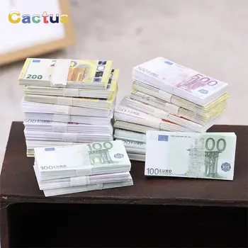 1 zestaw 1:12 Domek dla Lalek Miniaturowe Banknoty Euro Pieniądze 50/100/200/500 Euro Model Prezenty dla Dzieci Żywa Scena Wystrój Zabawka