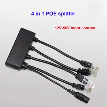 10szt 4 W 1 POE midspan Ethernet średniej wielkości Rozdzielacz Przełącznik 10/100 Mb/s, 12-56 W wejście/wyjście dla POE/kamery IP