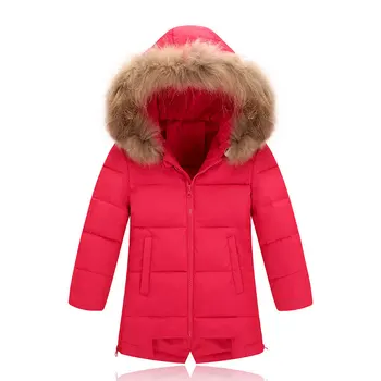 2019 Nowa jesienno-zimowa kurtka-puchowa kurtka z kapturem dla chłopców i dziewcząt, duża czapka, kurtka z piórami, zimowa kurtka dla chłopców, zimowy kombinezon, kurtki dla chłopców, zimowe