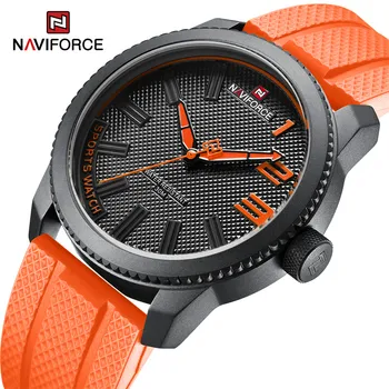 2022 NAVIFORCE Wodoodporna Wojskowy zegarek Kwarcowy Zegarek dla Mężczyzn Męski Zegarek Luksusowej Marki Pasek Silikonowy Zegarek Relogio Masculino