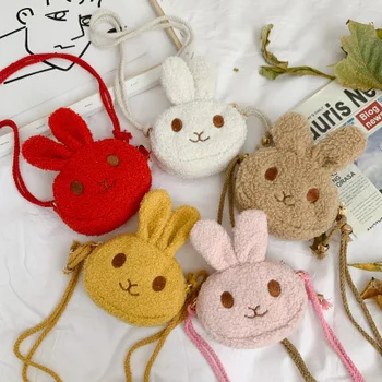 2022 nowy plac torba z misiem królikiem, torba-posłaniec, koreański modne kochanie torba z królikiem na ramię dla dziewczyn, portfel na monety dla małych dzieci