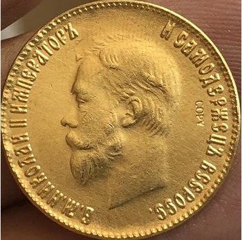 24-Каратная pozłacane złota moneta 1898-1911 roku Rosja 10 rubli kopia