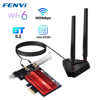 3000 Mb/s Wifi6 Intel AX200 PCIe Bezprzewodowej WiFi karta Sieciowa Wi-Fi 6 AX200NGW Mapa 2,4 g/5 Ghz Bluetooth 5,1 Do KOMPUTERÓW Stacjonarnych
