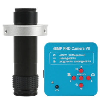 48MP 1080P, 2K HDMI USB Przemysłowy Cyfrowy Wideo Mikroskop, Aparat 130X Zoom C-mount Obiektyw Naprawy płytek Drukowanych Lutowania E-Lupa