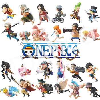 6 szt./lot, jednoczęściowy zestaw figurek WCF, Luffy Zorro Шанкс, Ace Nami, PVC, Figurka Anime, Manga, Kolekcjonerska model, zabawki dla Lalek