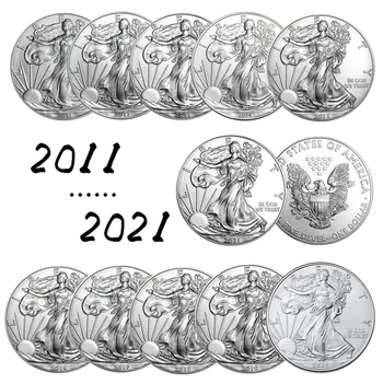 Amerykańska statua Wolności Moneta, monety Okolicznościowe i Dokąd idziemy Jeden idziemy Wszystkie amerykańskie monety Q Srebrne monety Kolekcja Pamiątek
