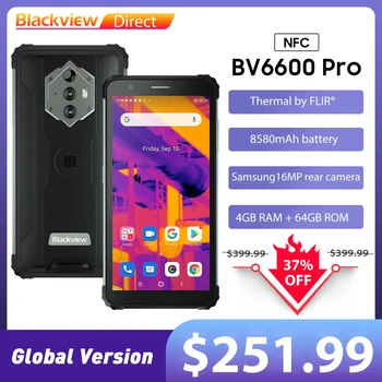 Blackview BV6600 Pro Wytrzymały telefon komórkowy, kamera Termowizyjna FLIR® z systemem Android 11 4 GB + 64 GB 8580 mah Globalny Smartfon