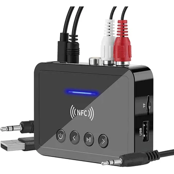 Bluetooth 5,0 Odbiornik Nadajnik FM Stereo AUX 3,5 mm Złącze RCA Bezprzewodowej NFC Bluetooth Audio Adapter do telewizora, KOMPUTERA Słuchawki