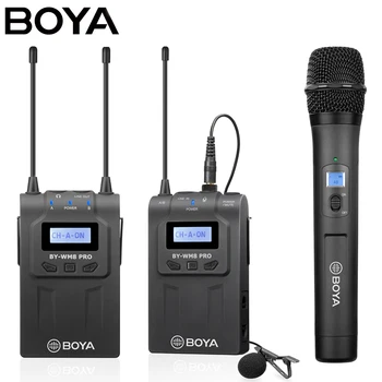 BOYA BY-WM8 Pro Dwukanałowy Bezprzewodowy UHF Mikrofon Pojemnościowy Ręczny Mikrofon do PC iPhone LUSTRZANKĘ Strumieniowa Transmisja na żywo na Youtube