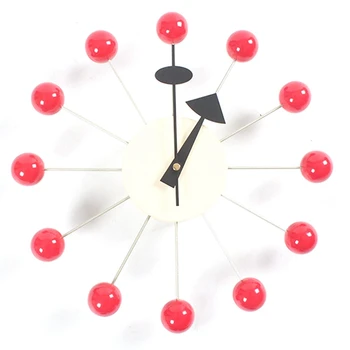 Cichy Okrągły Piłka Drewniane Zegary Ścienne Domowy Wystrój Nowoczesny Design Zegar do Dekoracji Salonu Akcesoria z Mechanizmem