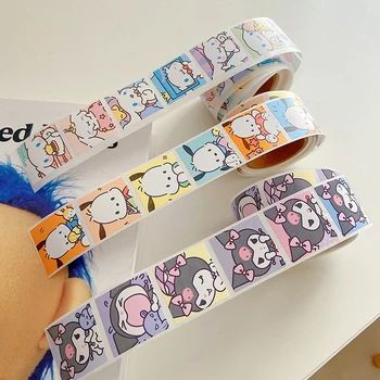 Cinnamoroll Kuromi Hello Kitty Pochacco Sanrio Kawaii Kreskówka Ładny Rolka Etykiet Anime Pluszowe Zabawki dla Dziewczynek Prezent na Urodziny