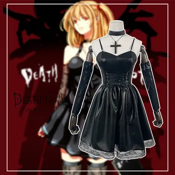 Death Note Misa Aman Sztuczna Skóra Sexy Bluzki-Rurki Cosplay Sukienka Mundury Naszyjnik Anime Cosplay Kostiumy Na Halloween