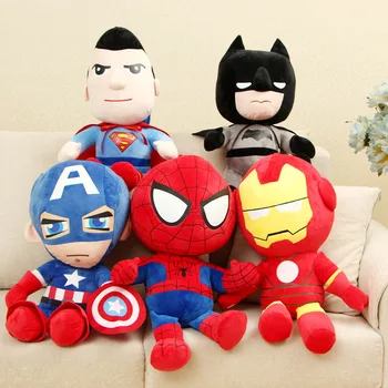 Disney Anime Pluszowe Zabawki Spiderman Lalka Marvel Avengers Miękki Pluszowy Bohater, Kapitan Ameryka, Iron Man Dla Dzieci Prezenty Świąteczne