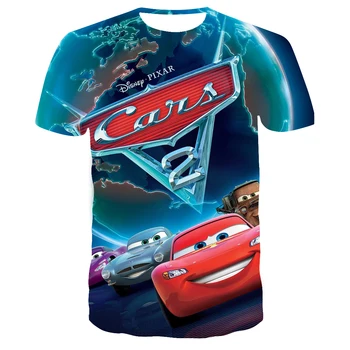 Disney Dla Chłopców Kreskówka 3D Pixar Cars Zygzak Mcqueen dla Dzieci t-Shirty Z Krótkim Rękawem Top Dla Dziewczyn t-Shirt Dla Mężczyzn Odzież Damska t-Shirt