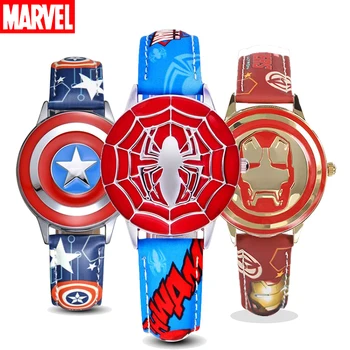Disney Spiderman Iron man, Kapitan Ameryka Klapka Zegarek Kreskówka, Anime, Figurka Marvel Avengers Dzieci Zegarek Kwarcowy Zegarek Prezent
