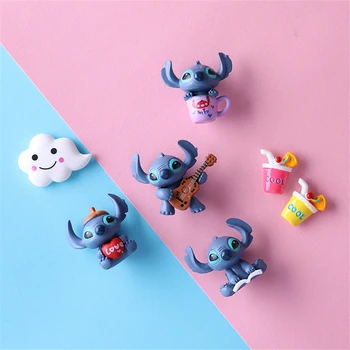 Disney Stitch zabawka Magnesy na Lodówkę Kreskówka Miękki Klej Naklejka Na Lodówkę Magnes na Lodówkę z Mini figurka prezent na urodziny dla dziecka