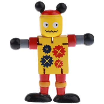 Drewniane Lalki Z orzecha włoskiego, Figurka Robota, Zabawki dla Dzieci, Elastyczna Stawu, Wystrój Domu, Wiek 3+