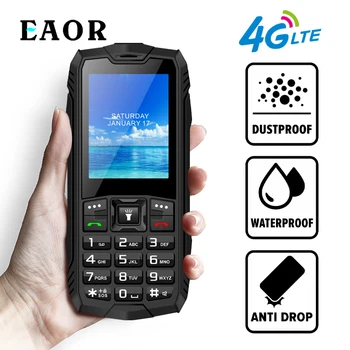 EAOR 4G Funkcja Telefonu Wodoodporny zestaw ochrony Anty-jesień Wytrzymały Telefon 2500 mah Duża Bateria, Dual SIM, klawiatura Telefonu z Blaskiem Pochodni