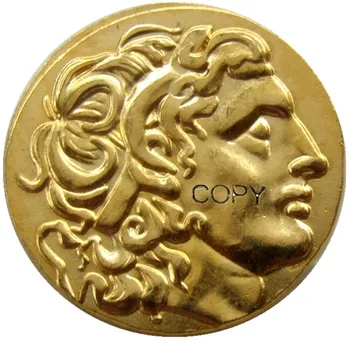 G(01), Aleksander III Wielki 336-323 r. p. n. e., Złoty drachma religia starożytnej monety Złote kopie monet