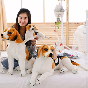 Gigantyczny Duży rozmiar Beagle Pies Zabawka Realistyczne Miękkie Zwierzęta Pies Pluszowe Zabawki Prezent Dla Dzieci Wystrój Domu sklep zoologiczny Promocja Maskotka
