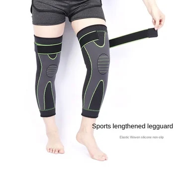 Gorąca elastyczna żółto-zielony pasek, sportowa wydłużona pad kolana, rękaw na nogi, antypoślizgowe opaska, neuropatia kompresji grzałka do stóp dla mężczyzn i kobiet