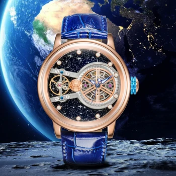 HANBORO markowe męskie Automatyczne zegarki Mechaniczne Mody wodoodporne świecące wydrążone Zegarek z Dużą Tarczą Skórzane MĘSKIE ZEGARKI