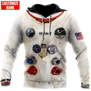 Indywidualna nazwa Astronauta 3D Z Pełnym Nadrukiem Unisex typu Deluxe Bluza Męska Bluza z kapturem Meble Sweter Na Zamek Casual Kurtka Strój Sportowy-43