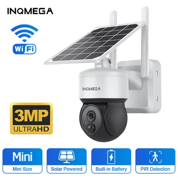 INQMEGA Wi-Fi/4G 3mp HD kamera Zewnętrzna Mini Bateria Słoneczna PTZ Kamera 12000 mah IP66 Bezprzewodowa 2-Drożny Konwersacyjny Kamera