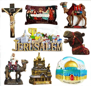 Izrael stare Miasto Jerozolimy Siedem Świeczników Magnes 3D Na Lodówkę Drogowy Pamiątka Magnetyczne Naklejki Na Lodówkę