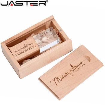 JASTER Stylowy, drewniany kryształ kreatywny USB 2,0 flash 4 GB 8 GB 16 GB 32 GB 64 GB Pamięci do przechowywania Zdjęć dysk U BEZPŁATNY LOGO