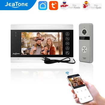 JeaTone Tuya Bezprzewodowy Wideo domofon Inteligentny Domowy Domofon 7-Calowy Ekran Видеотелефона do Pomieszczeń z 720P AHD wi-fi Kamery na Zewnątrz domofonu