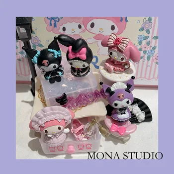 Kawaii Anime Figurka My Melody Kuromi Kt Cat mystery box Figurki Ślepa Pudełko Zabawki Kolekcja Ręcznie PVC Model Prezenty