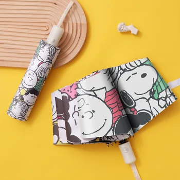 Kawaii Snoopy Kreskówka Słodkie Lalki Ochrona UV Czarny Gumowy Parasol od Deszczu lub Połysku Anime Pluszowe Zabawki dla Dziewczynki Prezent Na Urodziny