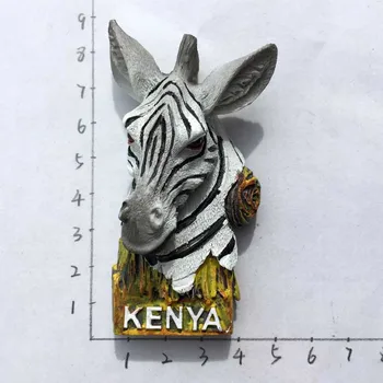 Kenia kreatywne trójwymiarowe pamiątki zebra tour magnetyczne naklejki na lodówkę