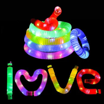 Kolorowe Plastikowe Świecące Pop-Rurki Led Fidget Dotykowe Zabawki dla Dorosłych Dziecko Ati-stres Szczególne Potrzeby ADHD Autyzm