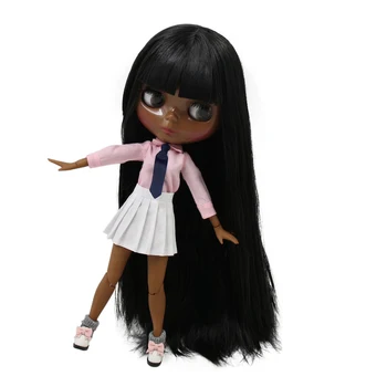 LODOWA lalka DBS blyth super czarna skóra, czarne włosy афроамериканская skóra błyszcząca twarz wspólne ciało 30 cm ZABAWKA 1/6 bjd anime