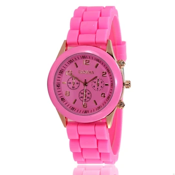 Modne Zegarki Dla Kobiet Codzienne Trzy Oczy Podwójny Cyfrowy Różowy Silikonowy Zegarek Kwarcowy Zegarek Geneva Damski Zegarki Reloj Mujer