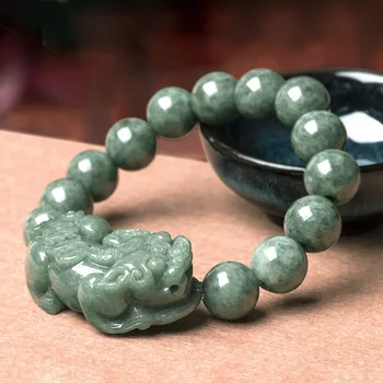 Naturalny A-goods Jadeit Ciemno- - Fasolowe Zielony Ręcznie Kwartet Lodu Jade Bransoletka Biżuteria Męskie Damskie Akcesoria Hurtowa Sprzedaż Bezpośrednia Wysyłka