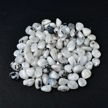 Naturalny Kamień Księżycowy Kryształ Kwarcowy Żwir Próbki 10-30 mm Leczniczy Kamień Reiki do Akwarium Wystrój Domu Handmade Diy Prezent