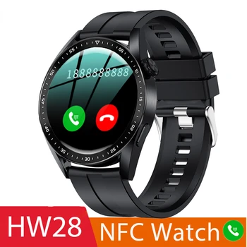 NFC Inteligentne Zegarki Męskie Połączenie Bluetooth Bezprzewodowa Ładowarka Sportowe Zegarek 2022 Inteligentny Zegarek Dla Android IOS HW28 HW3 Pro Darmowa wysyłka