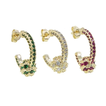 Nowe Markowe Kolczyki z Kryształkami, Kobiece Kolczyki-Felgi w Kolorze Złotym, Moda Biżuteria Kolczyki dla Kobiet