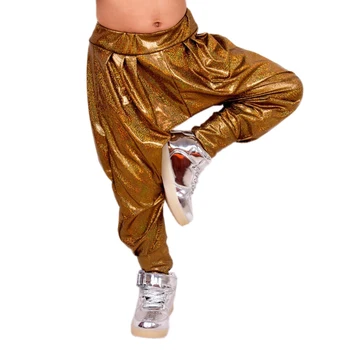 Nowe Modne Letnie Dziecięce Spodnie w stylu hip-hop, Taniec Spodnie Dziecięce Spodnie dresowe Dla Występów, Kolorowe Złote Jazzowe Spodnie Ds