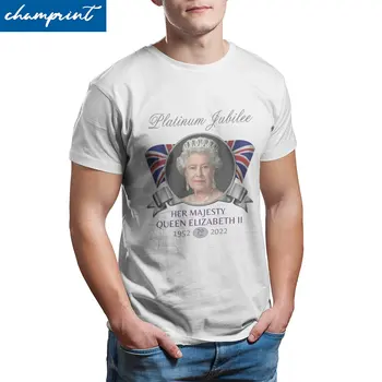 Nowość, t-Shirt Królowej wielkiej Brytanii Elżbiety II dla Mężczyzn t-shirt z Czystej Bawełny, Brytyjska Królewska Korona, Koszulki z Krótkim Rękawem, Wyjątkowa Odzież