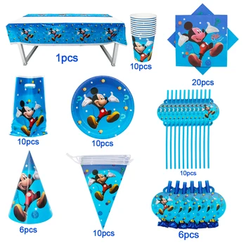 Nowy Disney Myszka Miki Dla Dziecka, Motyw Urodziny Biżuteria Zestaw Talerzy Serwetki Jednorazowe Słomki Naczynia Dla Dzieci Prysznic