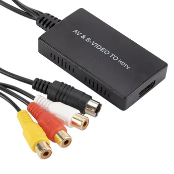 Obsługa 1080 P/720 P s-video do HDMI zgodny Konwerter S-Video i 3RCA CVBS Composite Audio Video Converter Dla PC Laptop PS