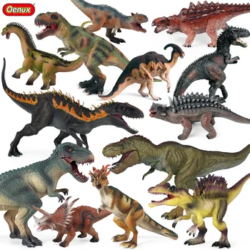 Oenux Savage Dinozaury Jurajski Figurki T-Rex Pterodaktyl Saichania Welociraptor Model Figurki Kolekcja Zabawek Dla Dzieci Prezent