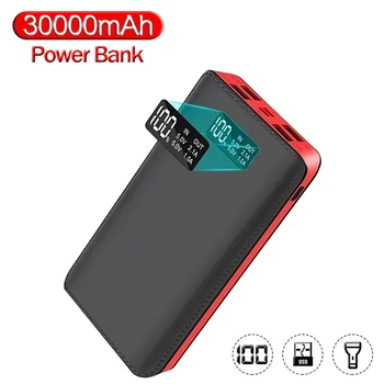 Power Bank 30000 mah QC PD 3,0 Szybkie Ładowanie ПоверБанк 30000 mah dodatkowa Zewnętrzna Bateria dla iPhone z USB Latarką