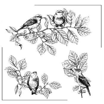 Ptak Na Gałęzi Przezroczyste Silikonowe Stemple Scrapbooking, Dekoracje Do Albumu Fotograficznego, Tłoczenie Kartek, Produkcja Przezroczystych Stempli, Nowość